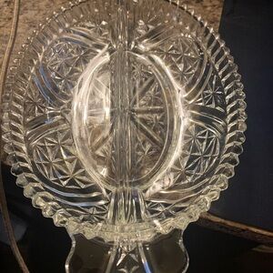 Intricate Clear Glass Serving Dish